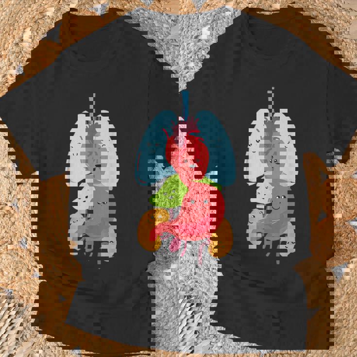 Cute Anatomy Internal Organs Body Tシャツ 高齢者への贈り物