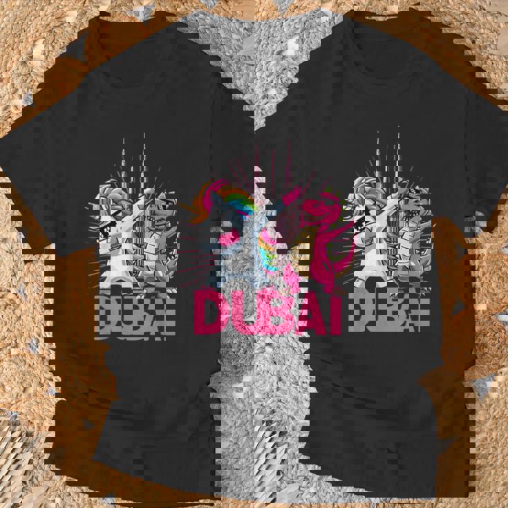 Dabbing ユニコーン 恐竜 男性 女性 男の子 女の子 キッズ ドバイ Tシャツ 高齢者への贈り物