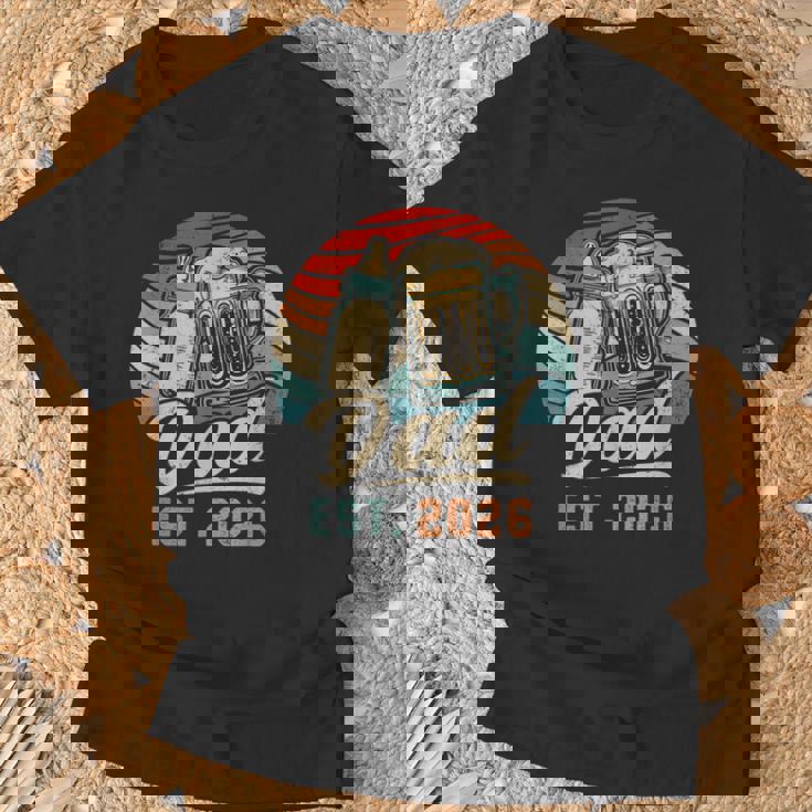 Dad Est 2026 年のパパ 初めての父の日 若いパパ 新しいパパ Tシャツ 高齢者への贈り物