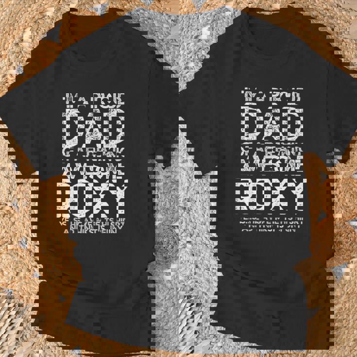 Dad Of Roxy ギフト 父の日 面白い 名前入り Tシャツ 高齢者への贈り物
