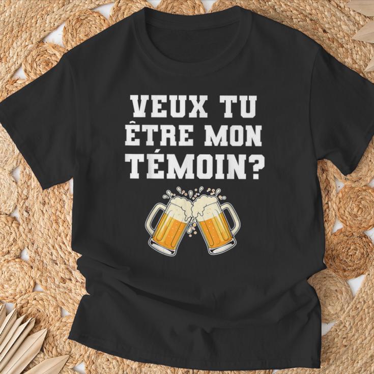 Demande Témoin Mariageeux Tu Être Mon Témoin T-Shirt Cadeaux pour les vieillards