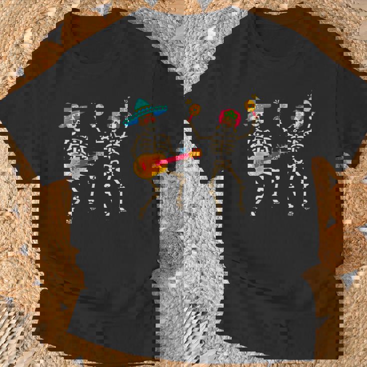 Dia De Los Muertos スケルトン ダンシング スカル 死者の日 Tシャツ 高齢者への贈り物