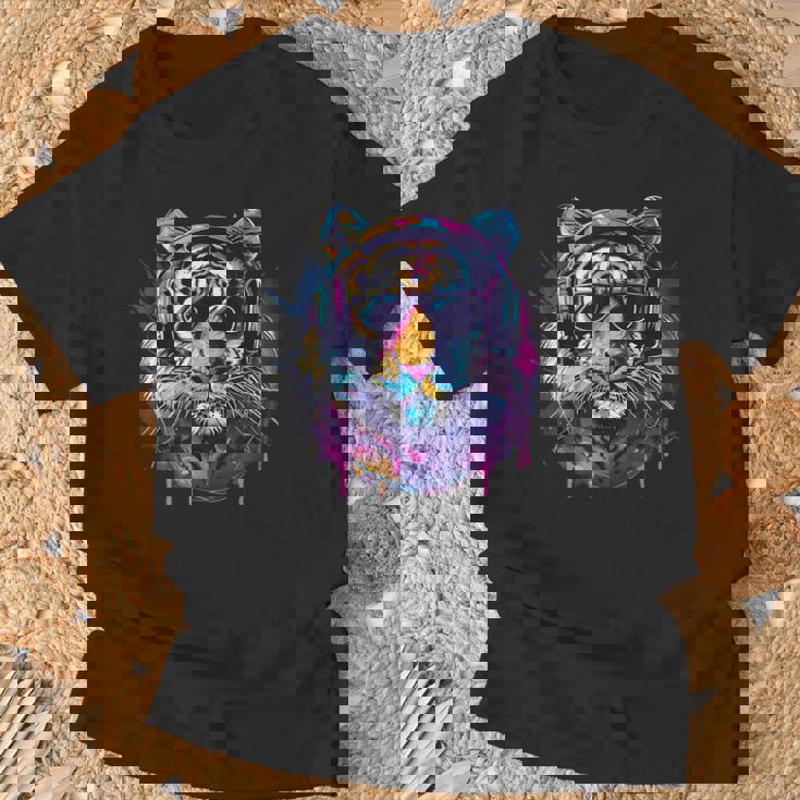 Dj Tiger ミュージックヘッドフォン 音楽プロデューサー ハウス ビートメーカー Tシャツ 高齢者への贈り物