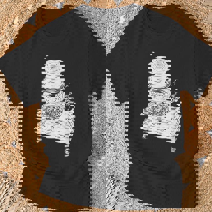 Dj Turntable 1210 Mk2 Exploded Blueprint Tシャツ 高齢者への贈り物