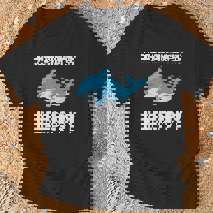 Dolphinately Happy ドルフィンズ イルカ 哺乳類 海 Dolphin ドルフィン Tシャツ 高齢者への贈り物