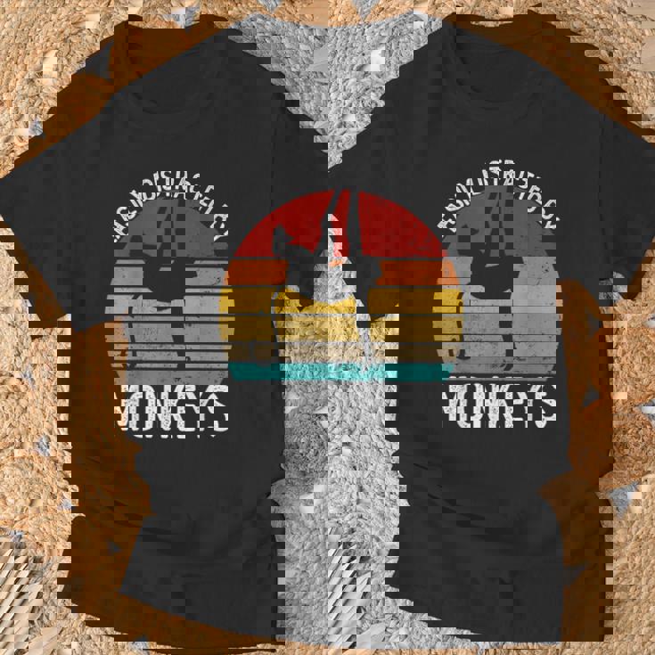 Easy Distracted By Monkeys シャツ ビンテージモンキー Tシャツ 高齢者への贈り物