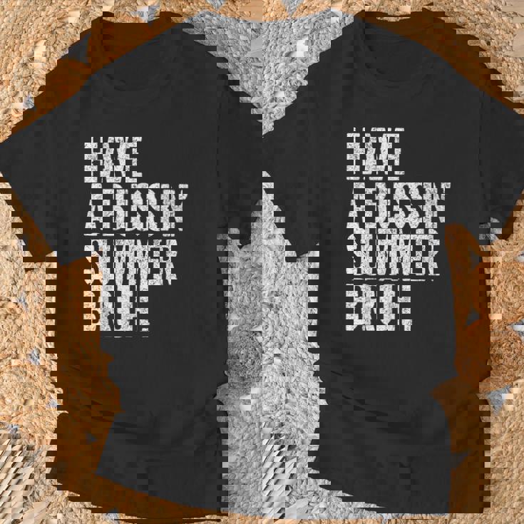 End Ofchool Year Teachers Have A Bussin'ummer Bruh Tシャツ 高齢者への贈り物