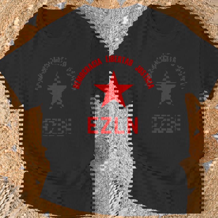 Ezln デモクラシア・リベルタード・ジャスティシア-サパティスタ、社会主義者 Tシャツ 高齢者への贈り物