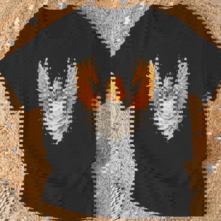 Firebird Reborn Rejuvenation 神話の鳥 アートワーク フェニックス Tシャツ 高齢者への贈り物
