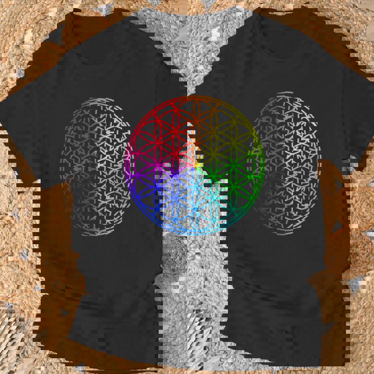 Flower Of Lifeacred Geometry Yogaフラワーオブライフ神聖幾何学瞑想ヨガ Tシャツ 高齢者への贈り物