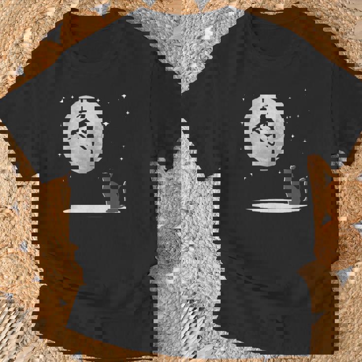 Fly Aerial ヨガハンモックシルク 星と月 猫 猫好き Tシャツ 高齢者への贈り物