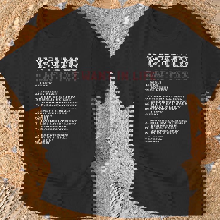10 Things I Want In My Life ウイスキー Loves Whiskey Tシャツ 高齢者への贈り物