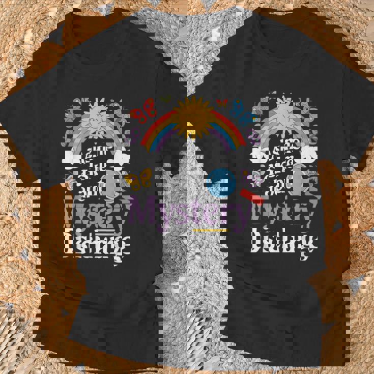 Ask Me About My Mystery Discharge アダルトユーモアジョーク Tシャツ 高齢者への贈り物