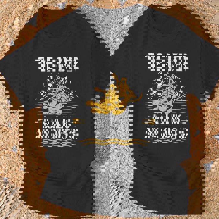 The River Is Calling Water Rafting 川 ラフティング Tシャツ 高齢者への贈り物