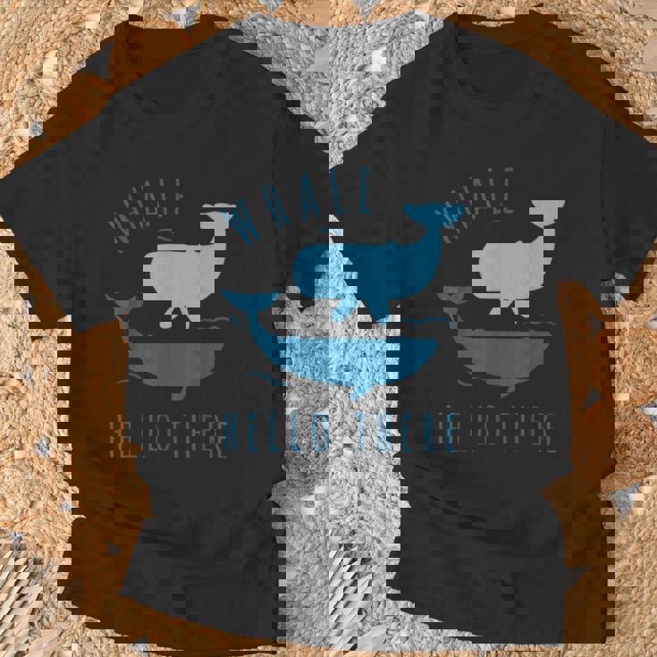 Whale Pun クジラ Hello There Hello Dort ファニークジラ Tシャツ 高齢者への贈り物