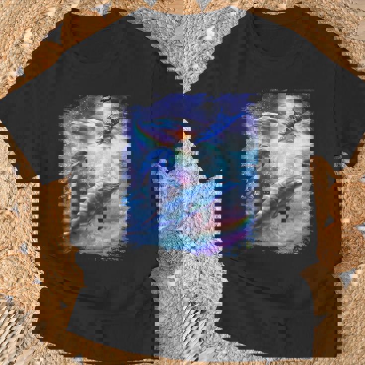 Galaxy Dolphin 宇宙のイルカ Tシャツ 高齢者への贈り物