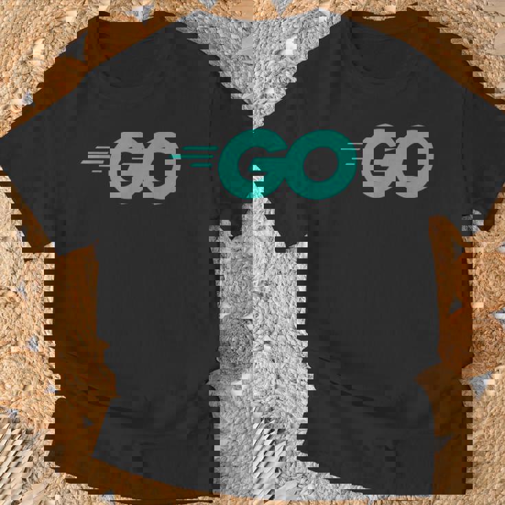 Goロゴ付きのgoプログラミング言語golang開発者 Tシャツ 高齢者への贈り物