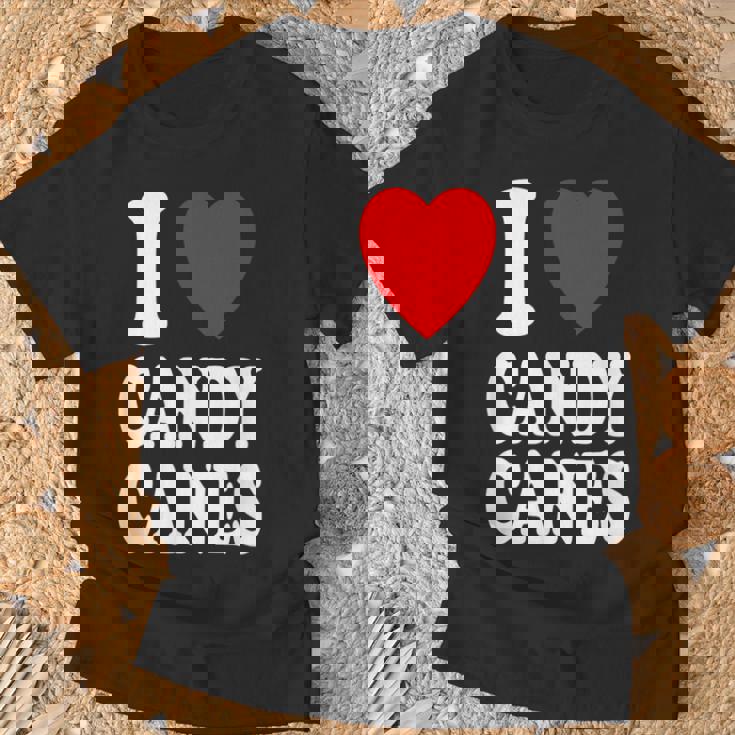 I Heart 愛 キャンディケーン 冬 ペパーミント クリスマス Tシャツ 高齢者への贈り物