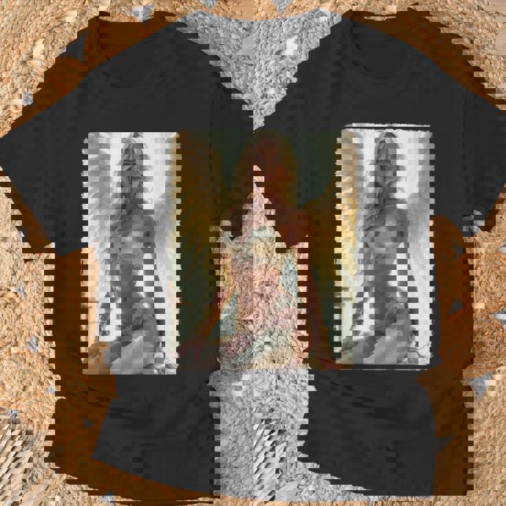 Hot Girl On 男性用 セクシーな天使の座り グランジ Tシャツ 高齢者への贈り物