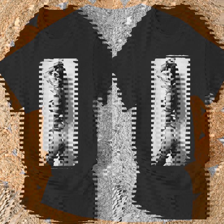 Hot Girl On 男性用 セクシー ブーティー ビキニ モデル 2 Bw Tシャツ 高齢者への贈り物