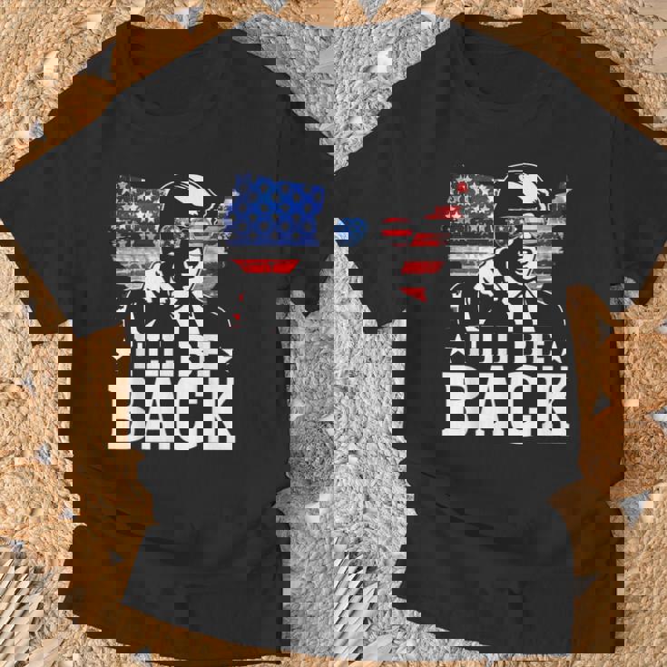 I'll Be Back Trump 2024 アメリカ大統領選挙トランプ Tシャツ 高齢者への贈り物