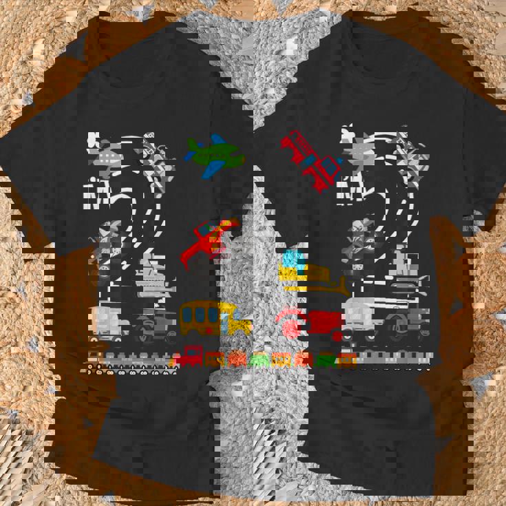 I'm 2 2歳の誕生日 トラック 乗り物 交通機関車 Tシャツ 高齢者への贈り物