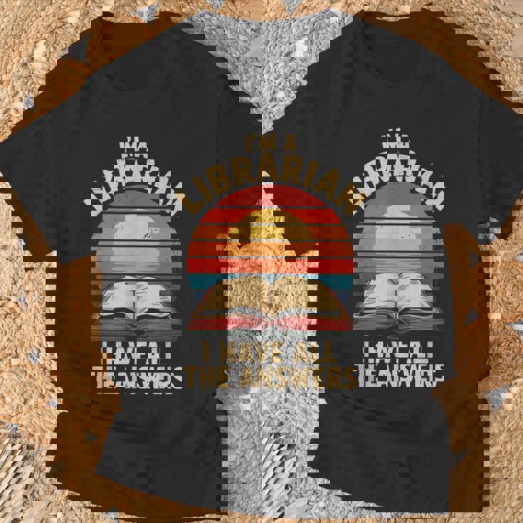 I'm A Librarian I Have The All Answers Retro Librarian Tシャツ 高齢者への贈り物
