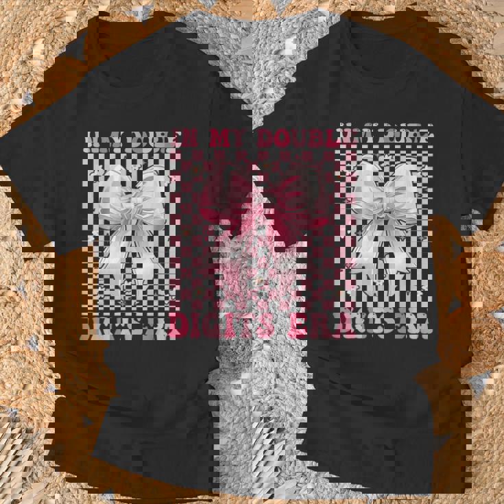 In My Double Digits Era キュートなコケットボウ 10歳の誕生日 女の子 Tシャツ 高齢者への贈り物