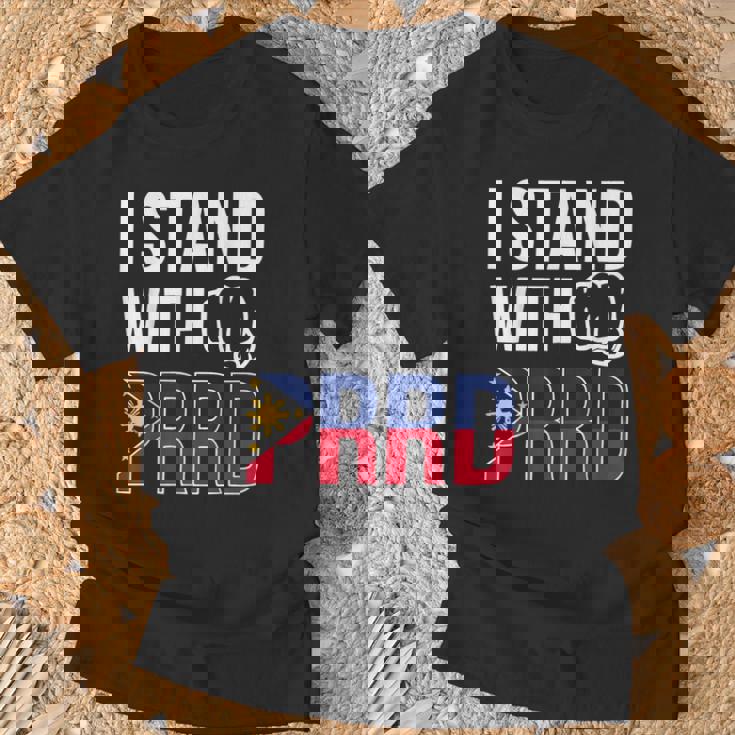 Itand With Prrd Du30 サポーター フィリピン国旗拳ポンプ Tシャツ 高齢者への贈り物