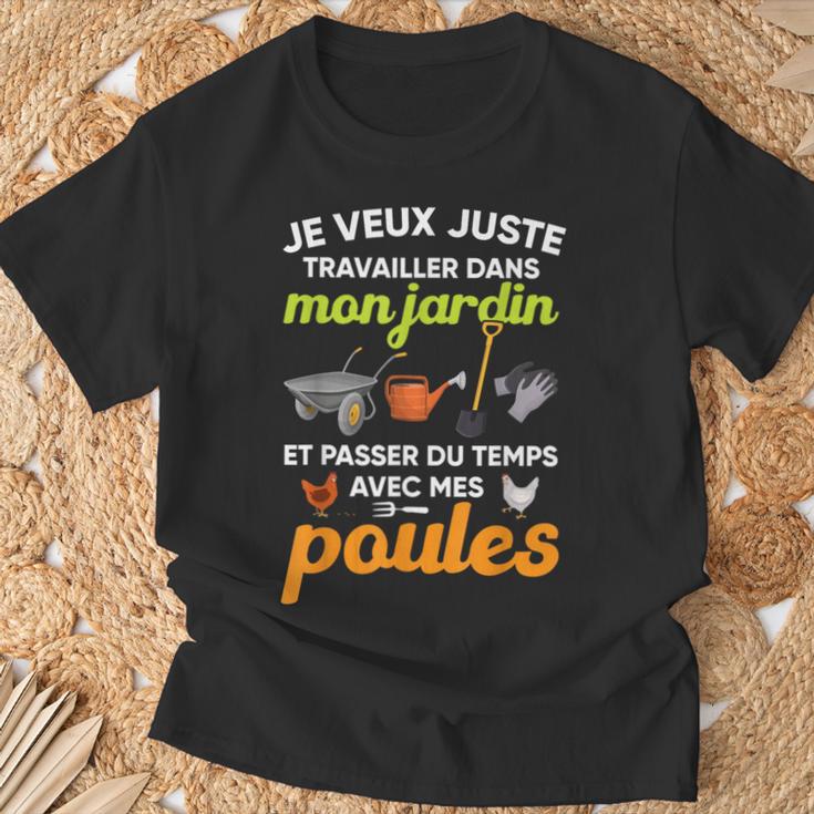 Jardin Et Poules Humour Cadeau Homme Jardin Retraite T-Shirt Cadeaux pour les vieillards