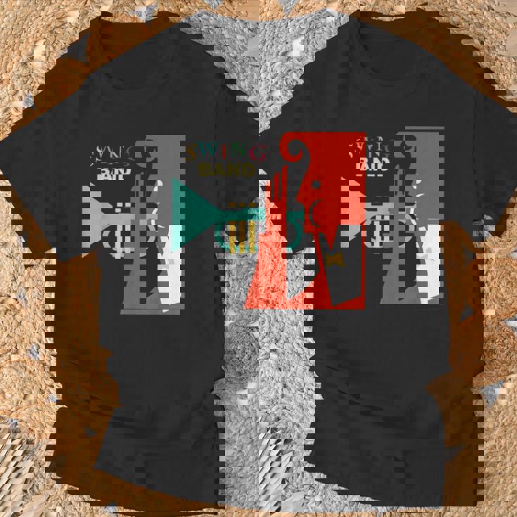 Jazz Music Player スイング バンド レトロ ヴィンテージ 70年代 Tシャツ 高齢者への贈り物