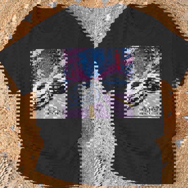 Jdm レースカーズ 東京ストリート ドリフト アニメ風 桜 Tシャツ 高齢者への贈り物