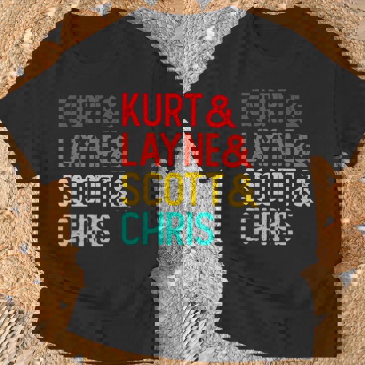 Kurt & Layne &Cott & Chris Fuentes Grunge Distressed Camiseta unisex Regalos para ancianos