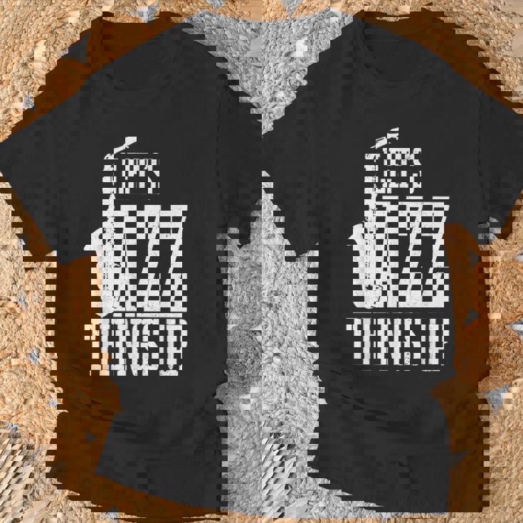 Let's Jazz Things Up 面白いサックス音楽サックスギフト Tシャツ 高齢者への贈り物