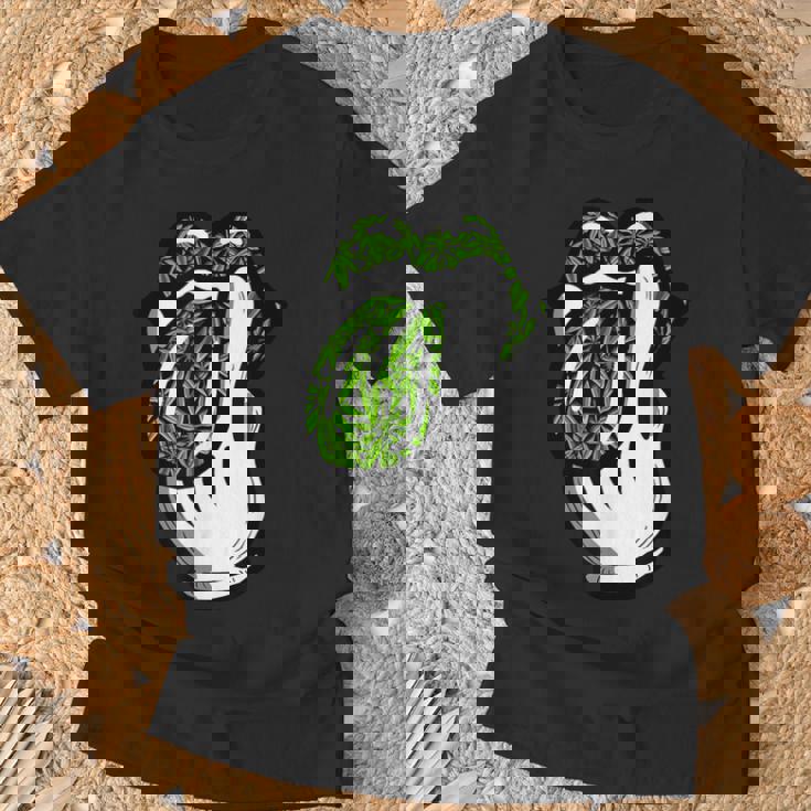 Lickmoke ウィードリーフパターン マリファナ420 大麻ポットギフト Tシャツ 高齢者への贈り物