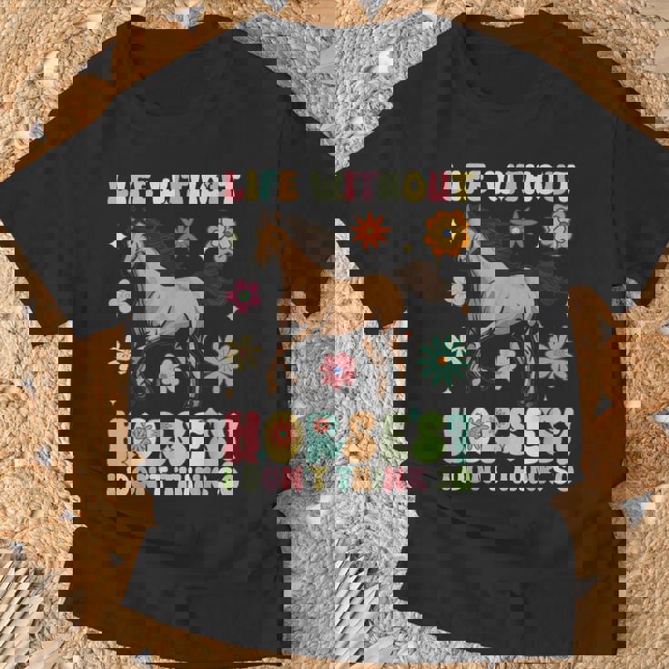 Life Without Horses グルーヴィーな乗馬 乗馬 Tシャツ 高齢者への贈り物