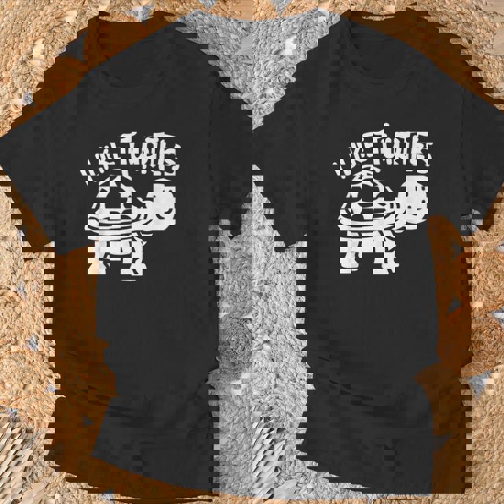 I Like Turtles かわいい 亀 愛 亀 海 動物 好き Tシャツ 高齢者への贈り物