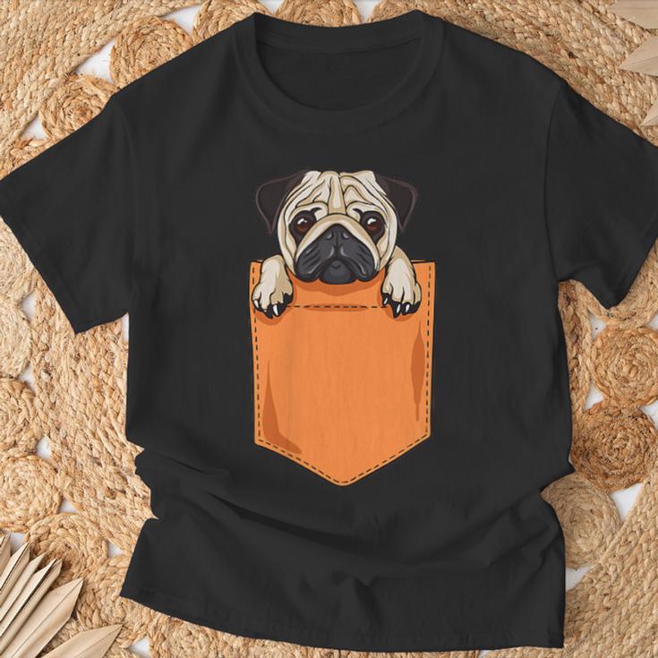 Lindo Perro De Perro Kawaii En El Bolsillo Para Amantes De Los Perros Camiseta unisex Regalos para ancianos