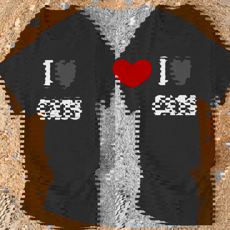 I Love Cats I Heart Cats Tシャツ 高齢者への贈り物