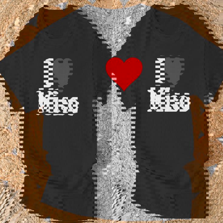 I Love Heart Miso 発酵大豆ペースト ミソスープ Tシャツ 高齢者への贈り物