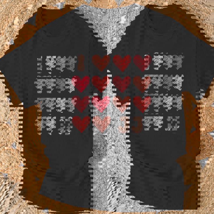 I Love Jj シャツ ハート グルービー パーソナライズ Jj Tシャツ 高齢者への贈り物