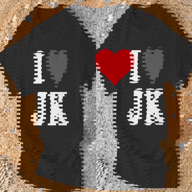 I Love Jk Initials I Heart JK First Last Name J K Tシャツ 高齢者への贈り物