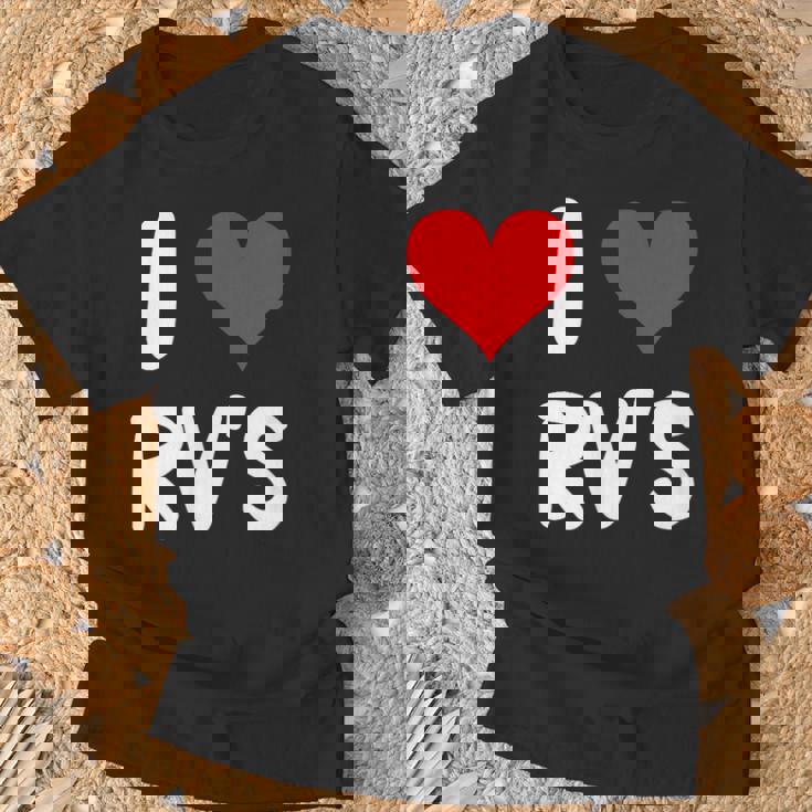 I Love Rv のレクリエーションビークル キャンプ キャンピングカー 旅行 旅行 Tシャツ 高齢者への贈り物