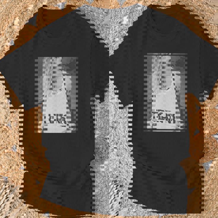 I Love Techno プリント セクシー テクノ レイブ パーティー Tシャツ 高齢者への贈り物