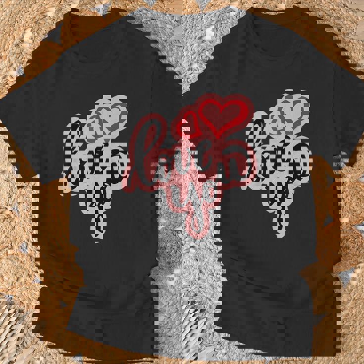 Love You Heart バレンタインデー 好きな人 パートナー 愛 Tシャツ 高齢者への贈り物