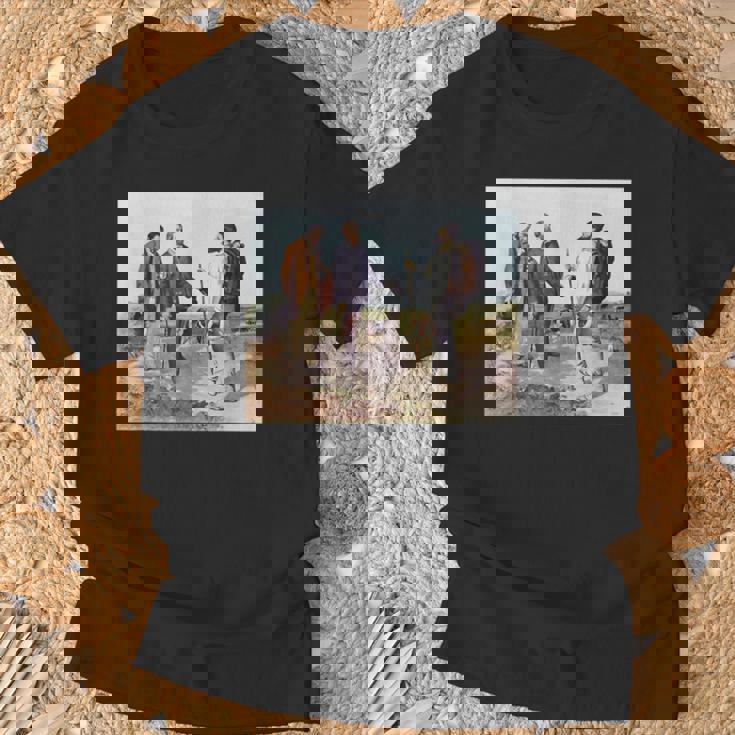 The Meeting Bonjour Monsieur Courbet ギュスターヴ・クールベ作 Tシャツ 高齢者への贈り物