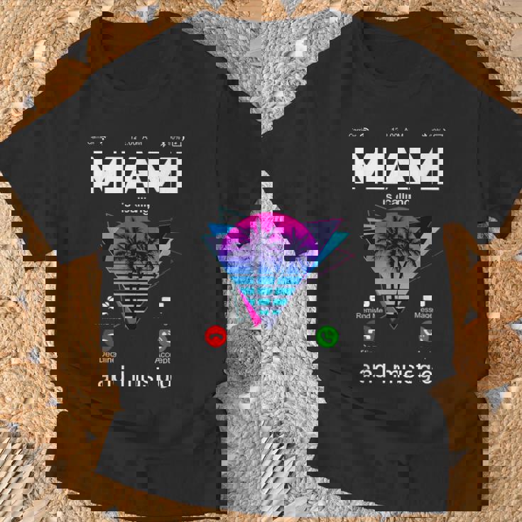 Miami Is Calling & I Must Go Illustration Graphic s Tシャツ 高齢者への贈り物