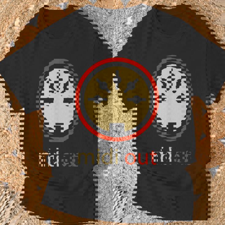 Midi Out 5極 Din オーディオシンセサイザー ヴィンテージステレオ Tシャツ 高齢者への贈り物