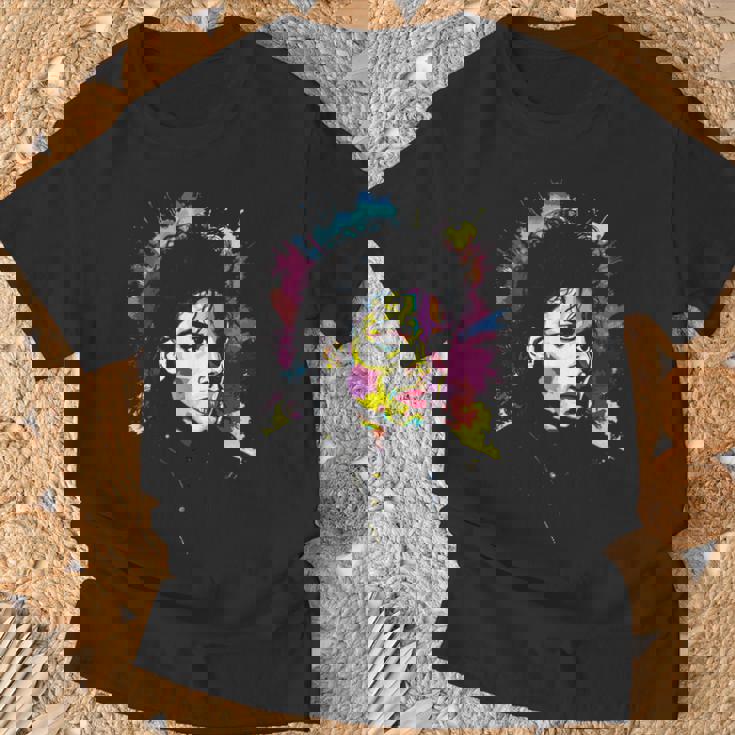 Mj Bad World 白黒スプラッター Tシャツ 高齢者への贈り物