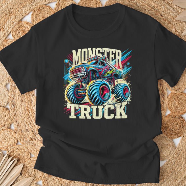 Monster Truck Retro Colorido Camiones Amante Niño Adolescente Adulto Camiseta unisex Regalos para ancianos